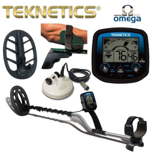 Teknetics Omega 8500 Metal Detector Combo with 5" DD Search Coil, 10" DD Search Coil, 11" DD Search Coil