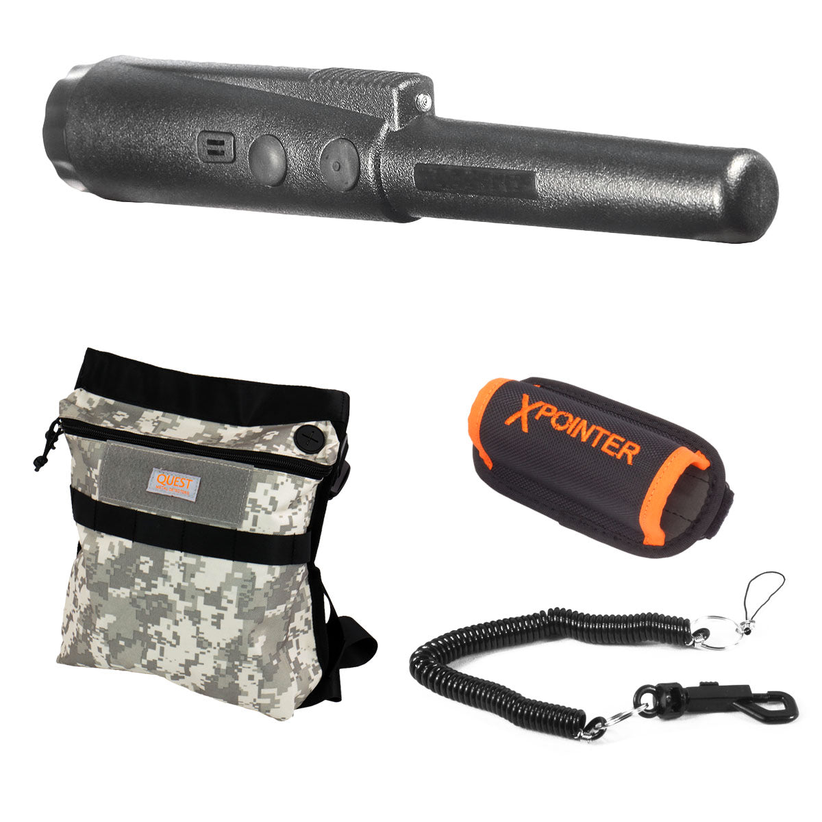 Quest xPointer Land - Black Land Pinpointer & Camo Pouch