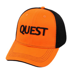 Quest Metal Detectors Orange/Black Mesh Hat Baseball Cap with Adjustable Strap