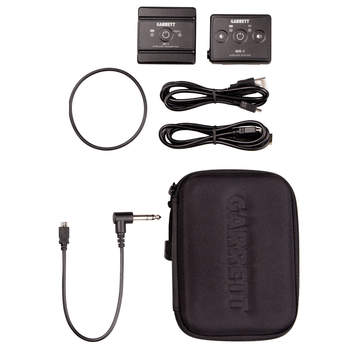 Garrett Z-Lynk Wireless System Transmitter and receiver with 1/4" headphone jack connector