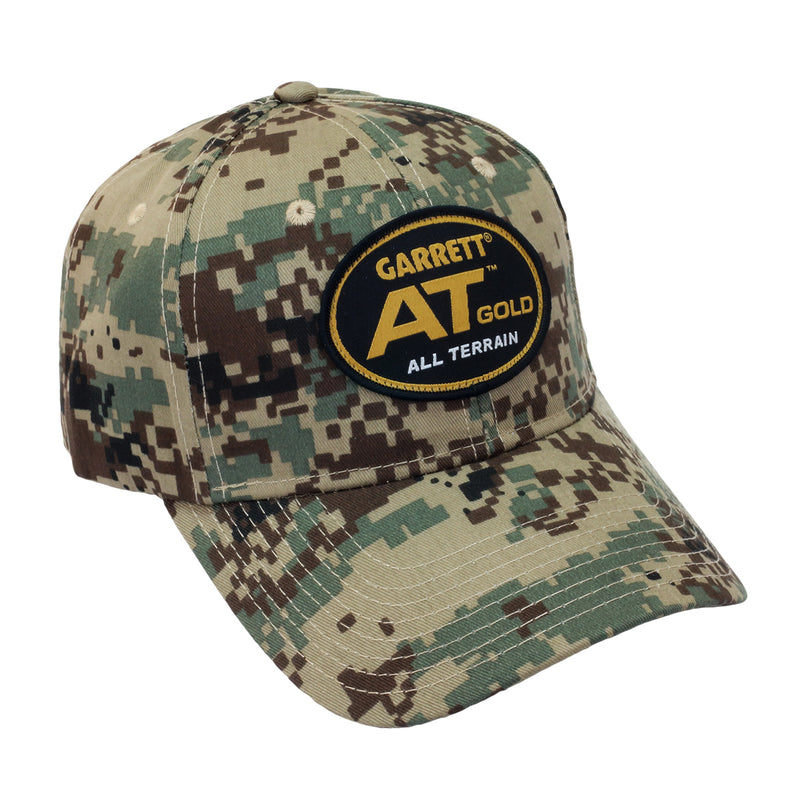 Garrett Camo Metal Detector Digger Finds Pouch & AT GOLD Logo Baseball Cap OS