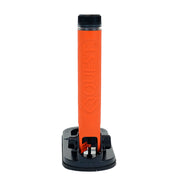 orange and black Quest Scuba Tector Pro Metal Detector back view on white background