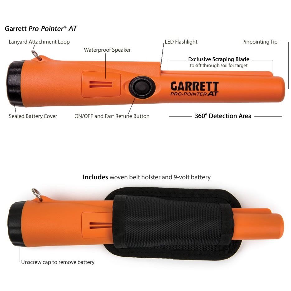 Garrett Pro Pointer AT Detector Waterproof with Camo Pouch Edge Digger and Belt