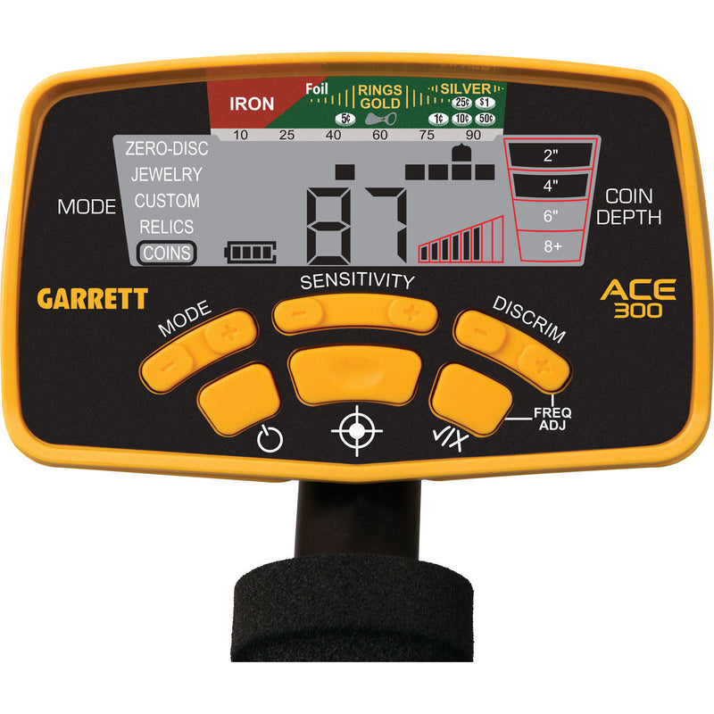 Garrett ACE 300 Metal Detector with Waterproof Coil Pro-Pointer AT and Carry Bag