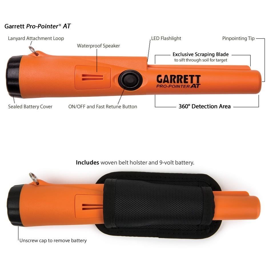 Garrett Pro Pointer AT Pinpointer with Backpack, Edge Digger & Anodized Scoop