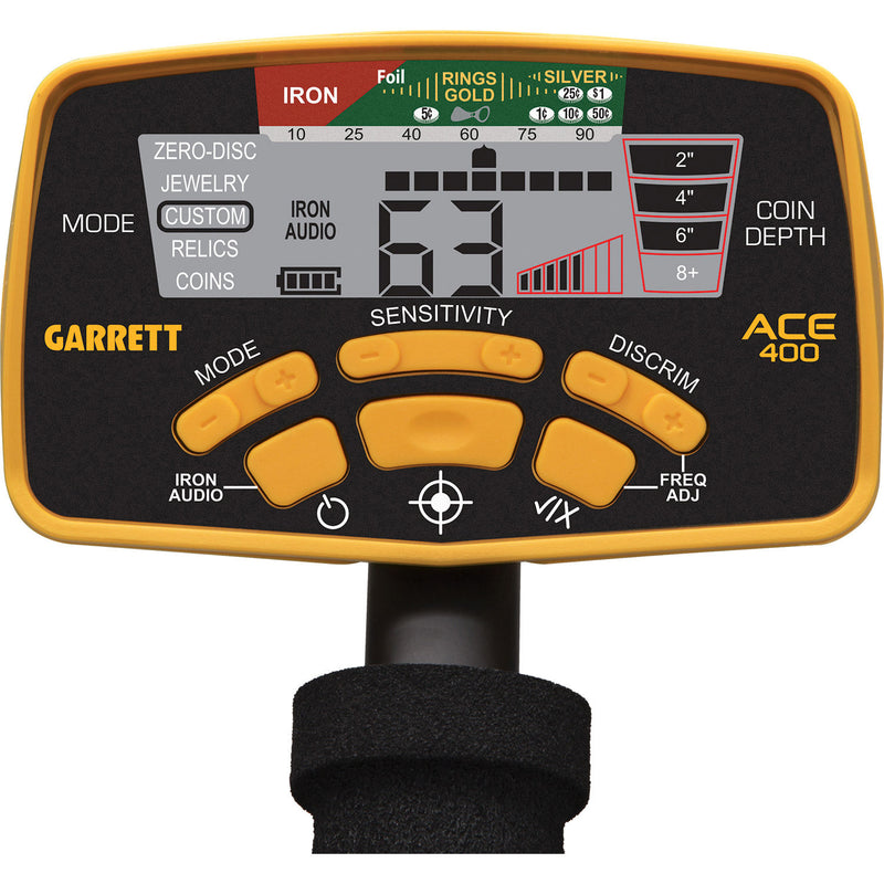 Garrett ACE 400 Metal Detector with Waterproof Coil and Camo Soft Case