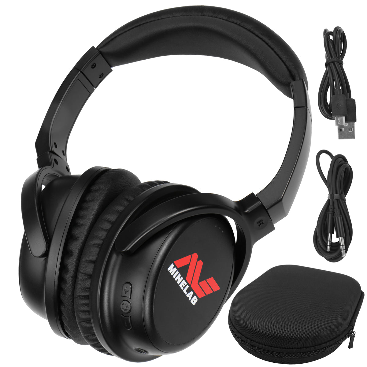 Minelab ML 80 Equinox, Vanquish, and GPX Bluetooth Wireless Low Latency Headphones, Case, 1/8" Plug