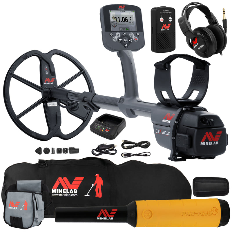 Minelab CTX 3030 Waterproof Metal Detector with Pro Find 15, Carry Bag, Pouch