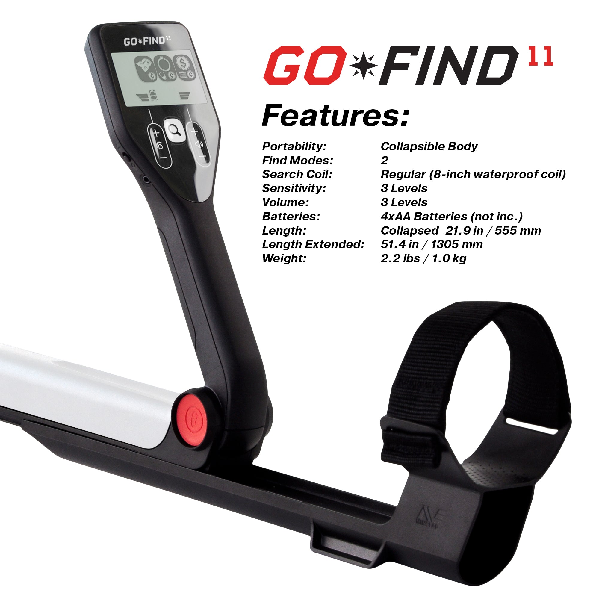 Minelab GO-FIND 11 Metal Detector with PRO-FIND 20 Pinpointer & Holster