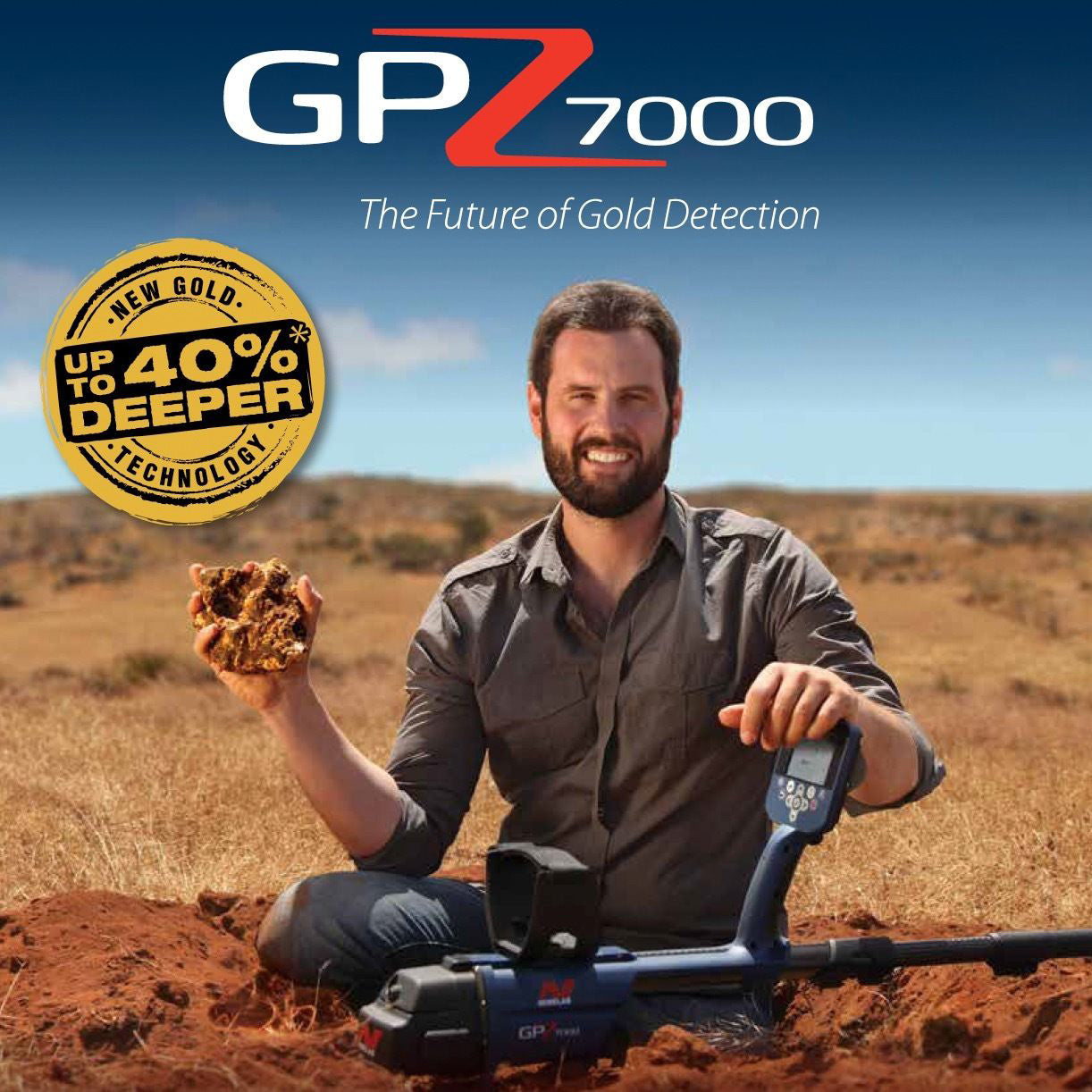 Minelab GPZ 7000 All Terrain Gold Metal Detector with Carry Bag, Finds Pouch