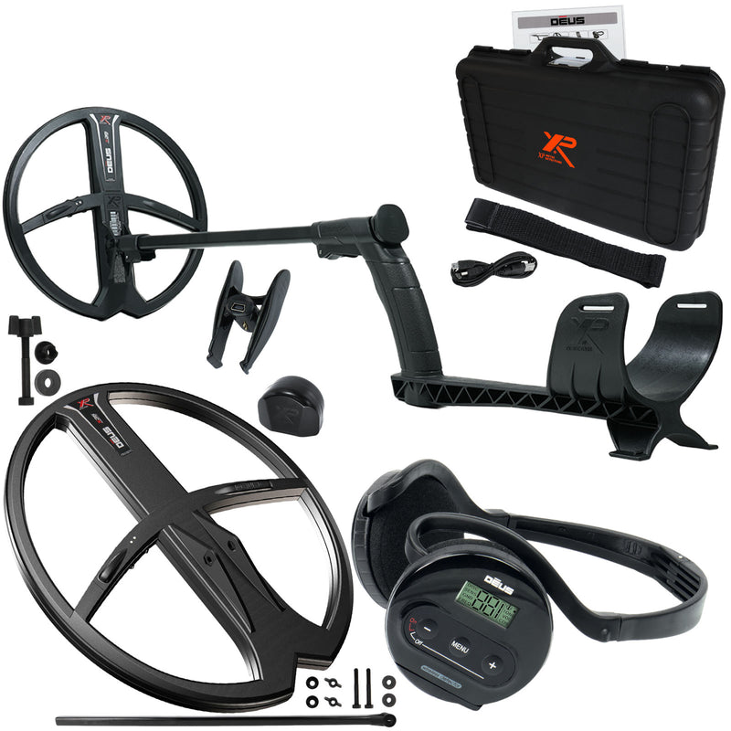 XP Deus Metal Detector w/WS4 Gold & Relic, Case, Backphones and 2 X35 Search Coils