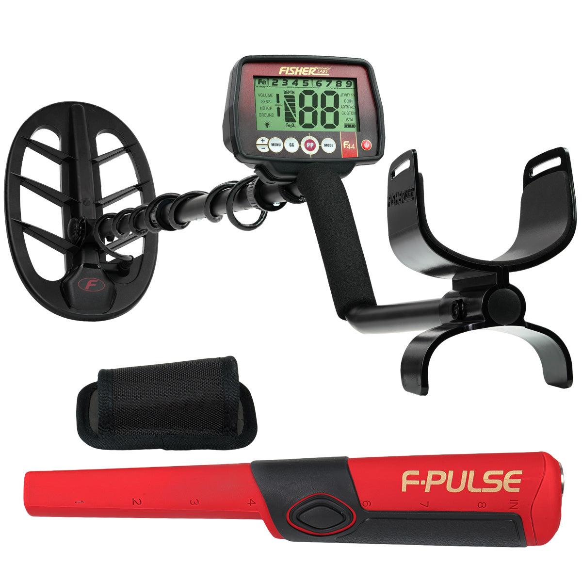 Fisher F44 Metal Detector Bundle with 11" DD Coil and F-Pulse Pinpointer