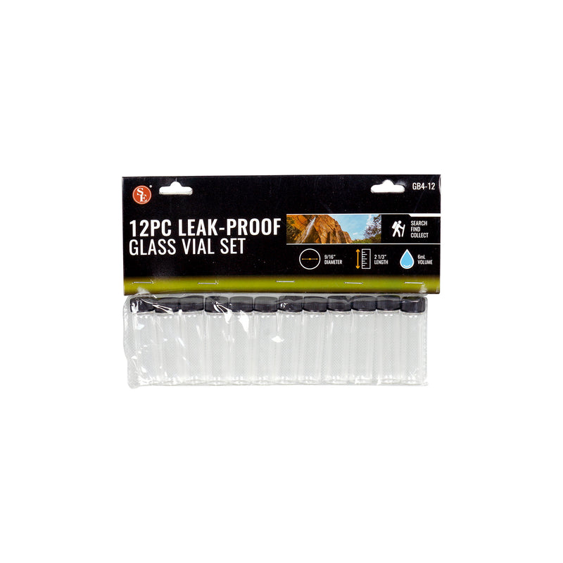12Pc Display- 6ML Glass Vials (1-3/8", Outer Diameter: 9/16")