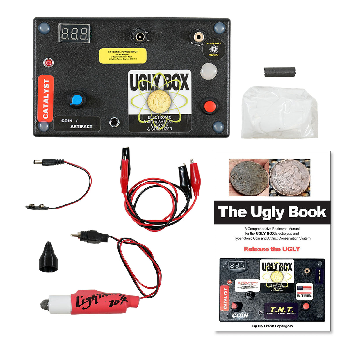 Ugly Box Electrolysis Unit - Coin and Relic Cleaner + Stabilizer with The Ugly Book Guide