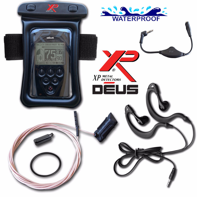 NLA XP Deus Metal Detector w/ Full Headphone, Remote, 9” X35 Coil & Waterproof Kit