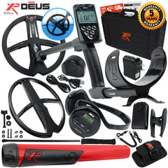 XP Deus Metal Detector w/ MI-6 Pinpointer, WS4 Backphone, Remote & 2 X35 Coils