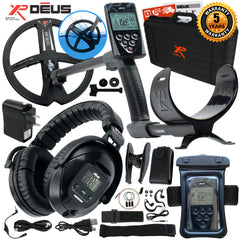 XP Deus Metal Detector w/ Full Headphone, Remote, 9” X35 Coil & Waterproof Kit