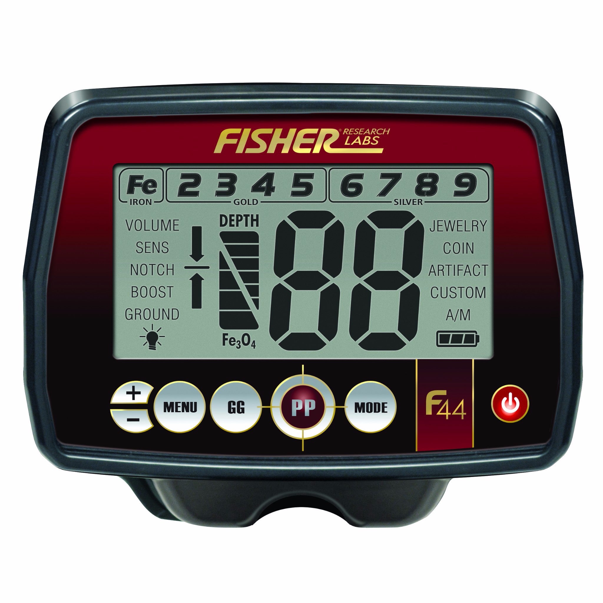 Fisher F44 Metal Detector with 11" Concentric Search Coil and 5 Year Warranty