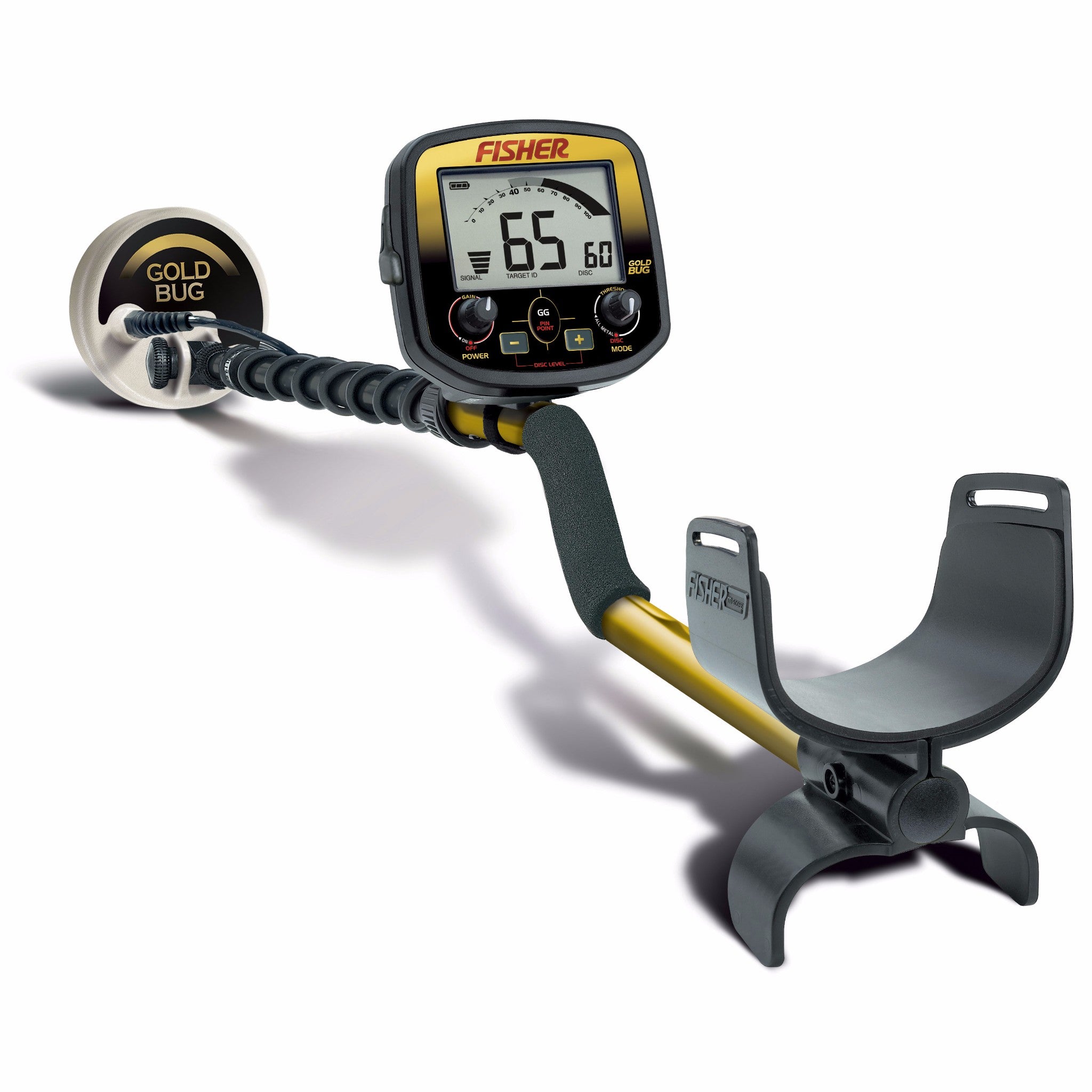 Fisher Gold Bug Metal Detector w/ 5" DD Double-D Search Coil and 5 Year Warranty