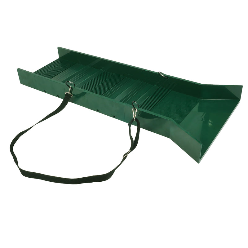 30" Lightweight Green Sluice Box with Shoulder Strap and 3 Carabiners