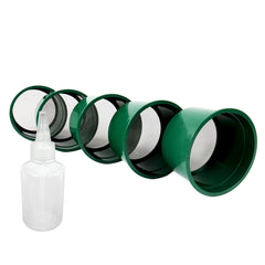 5 Green Mini Stackable Sifting Classifier Bundle / 60, 50, 40, 30, 20 & Snuffer