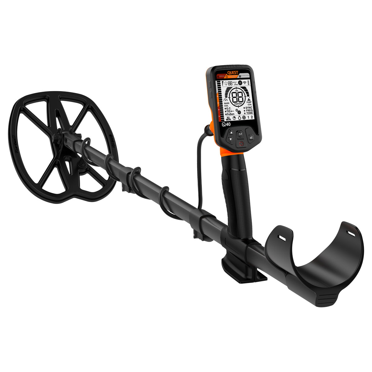 Quest Q40 Metal Detector with 11 x 9" Wide Scan TurboD Waterproof Search Coil